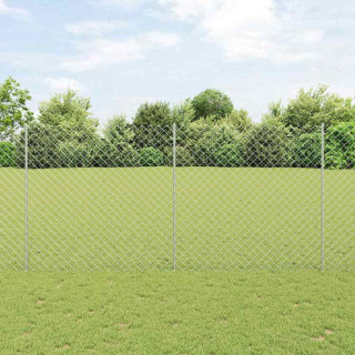 Aed koos postidega Hõbedane 1.5 x 10 m Teras