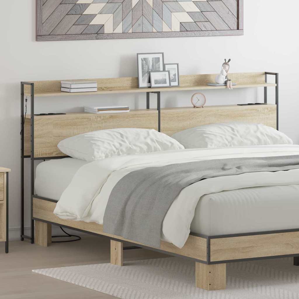 Peats LED -ribatuledega riiuliga Sonoma tamm 180 cm Tehispuit