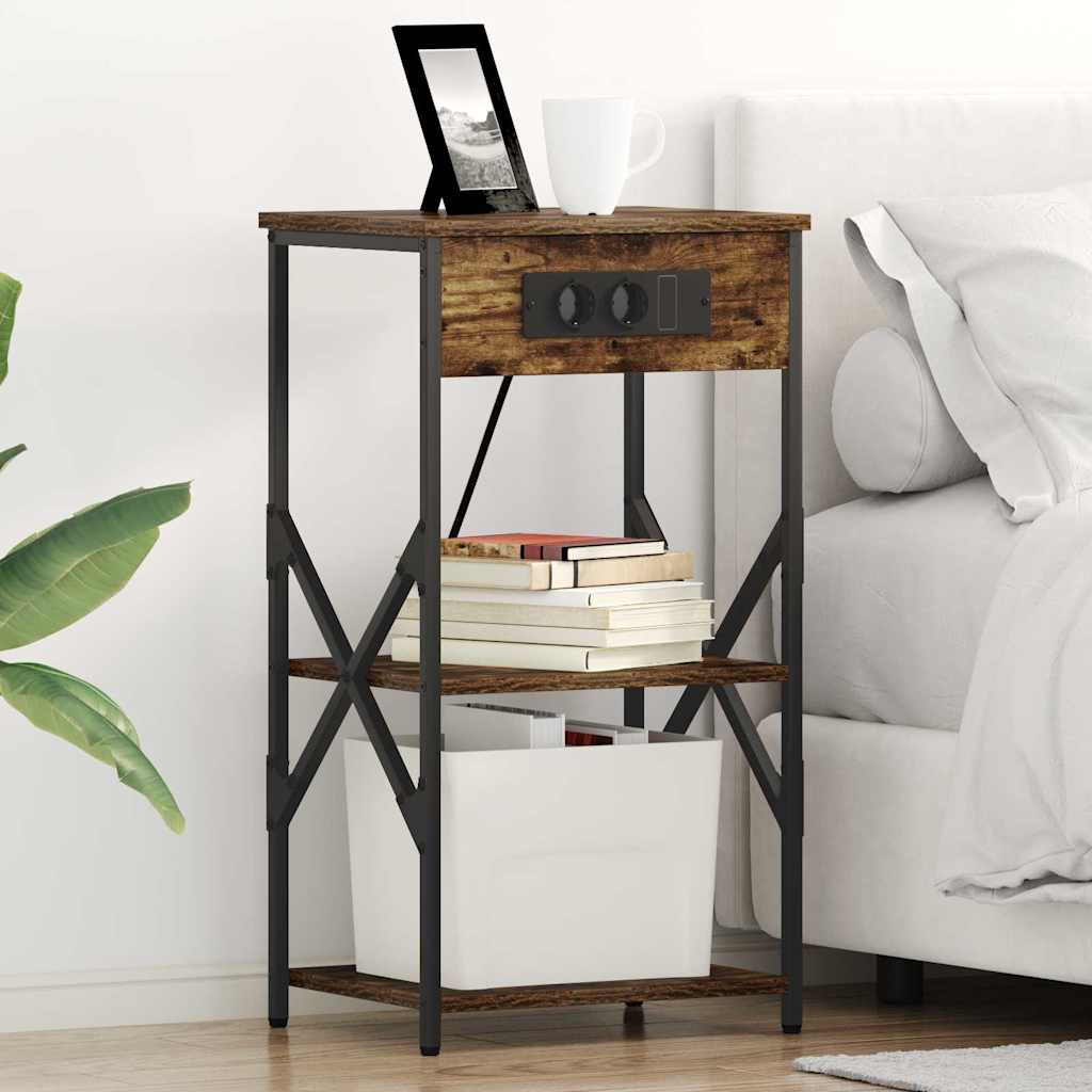 Öölambi kapp 2 pcs Suitsutatud tamm 41 x 31 x 76 cm Tehispuit