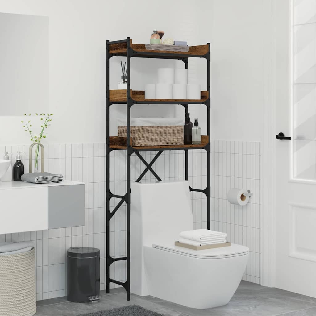 Pesumasina riiul riiuliga Vana puit 67 x 25 x 163 cm Tehispuit