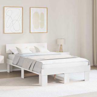 Voodi raam peaga Valge 120 x 200 cm Männipuit