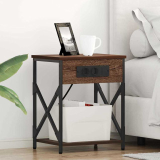 Öökapp laadimisjaamaga 2 pcs Pruun tamm 41 x 31 x 51 cm