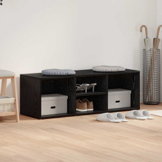 Saapade hoiupenk riiuliga Must tamm 102 x 35 x 35 cm Tehispuit