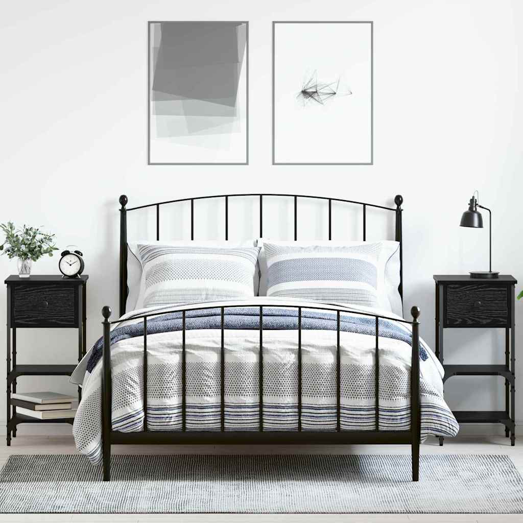 Öökapp sahtliga 2 pcs Must tamm 34 x 36 x 70 cm