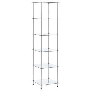 6-ярусная полка, прозрачная 40x40x160 см, закаленное стекло