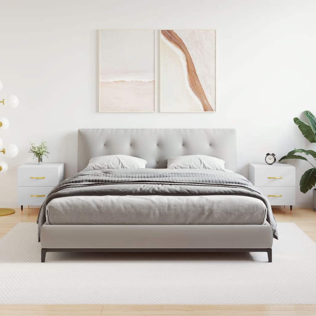 öökapid 2 tk, valge, 40 x 35 x 47,5 cm, tehispuit