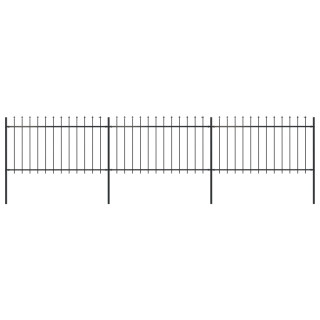 Ограждение с шипами, стальное, 5,1 х 1 м, черное
