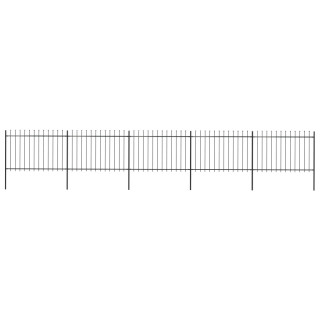 Ограждение с шипами, стальное, 8,5 х 1,2 м, черное