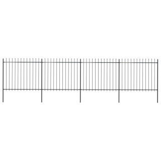 Ограждение с шипами, стальное, 6,8 х 1,5 м, черное