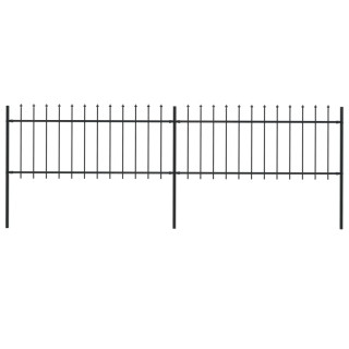 Ограждение с шипами, стальное, 3,4 х 0,8 м, черное