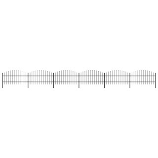 забор, заостренный, стальной, (0,75–1) x 10,2 м, черный