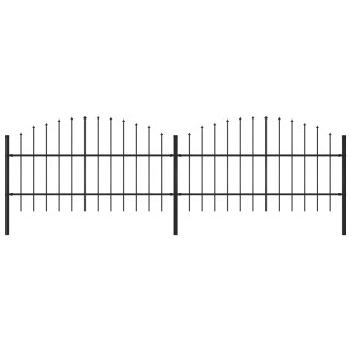 забор с шипами, стальной, (0,75–1) x 3,4 м, черный