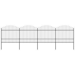 забор, заостренный, стальной, (1,5–1,75) x 6,8 м, черный
