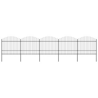 забор, заостренный, стальной, (1,5–1,75) x 8,5 м, черный