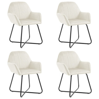 обеденные стулья 4 шт, кремовый, бархат
