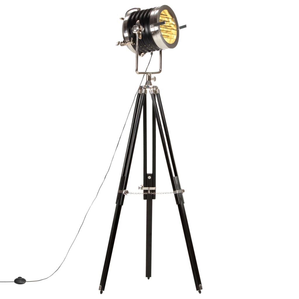 Kolme jalaga põrandalamp, must mangopuit, 171 cm