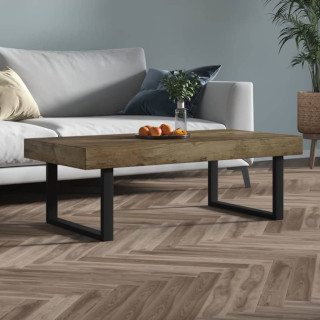 Журнальный столик, темно-коричневый и черный, 120 x 60 x 40 см, МДФ и металл