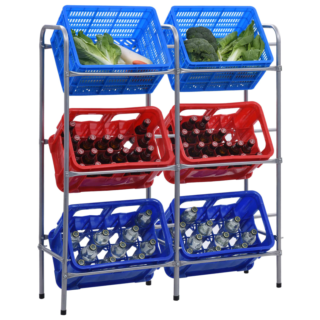 hoiuriiul 6 kastile, hõbedane, 96 x 33 x 116 cm, teras