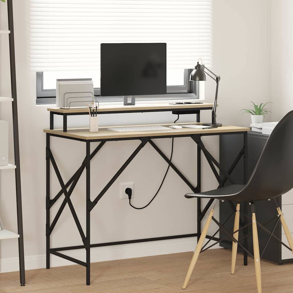 Laud LED -ribatuledega Sonoma tamm 100 x 50 x 86.5 cm Tehispuit