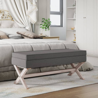 Банкетка с местом для хранения, темно-серая, 110 x 45 x 49 см, ткань