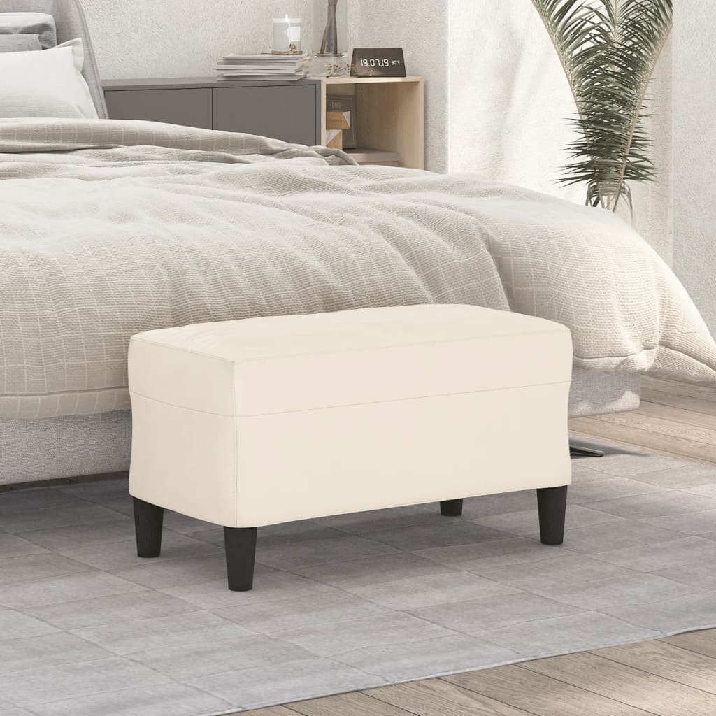 Банкетка розовая кремовая, 70 x 35 x 41 см, бархат