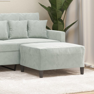 пуф для ног, светло-серый, 70 x 55 x 41 см, бархат