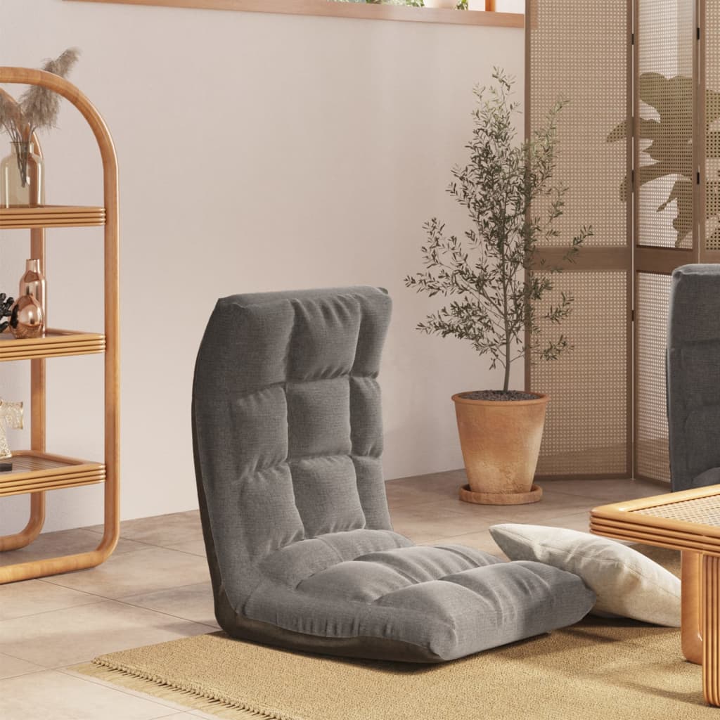Складное напольное кресло, светло-серое, ткань