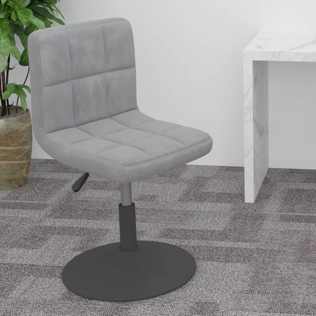 Вращающийся барный стул, светло-серый, бархат