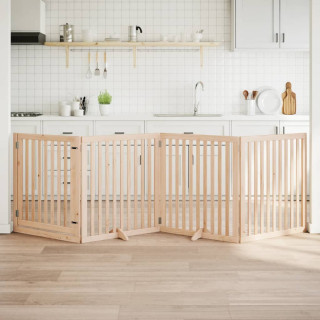 Складная калитка для собак с дверью, 4 панели, 320 см, тополь