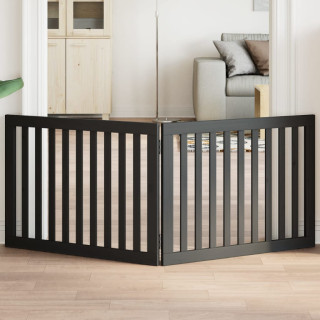 Складная калитка для собак, 2 панели, черная, 160 см, тополь