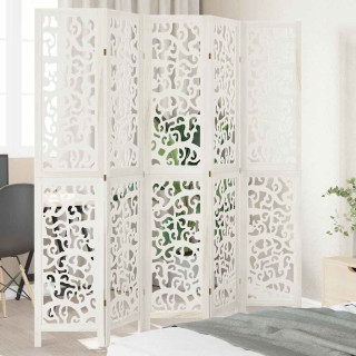 5-панельная перегородка, белая, дерево павловния