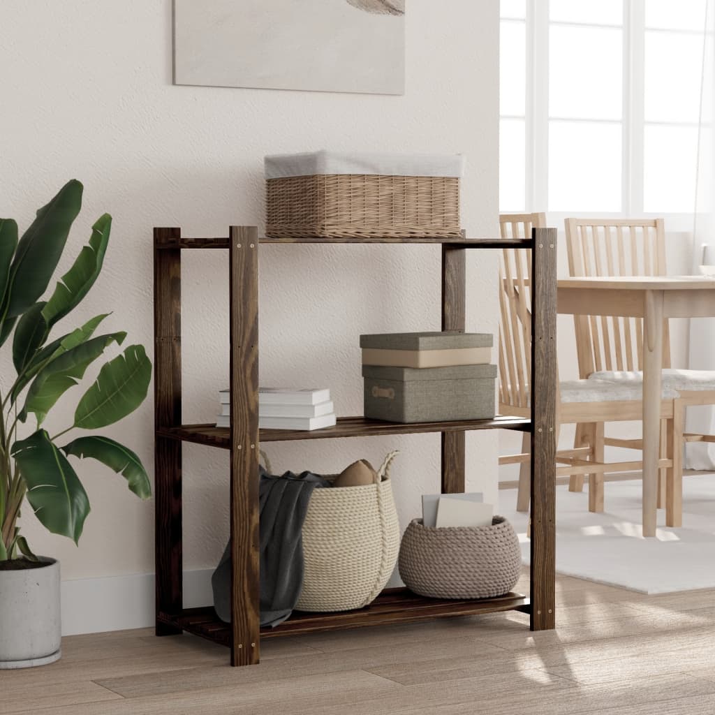 3-korruseline hoiuriiul, must, 80x38x90 cm, männipuit