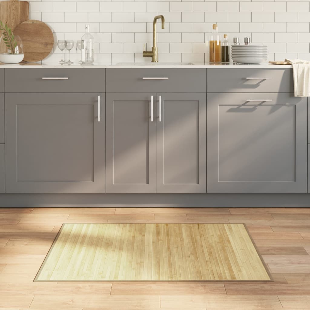 Vaip, ristkülikukujuline, naturaalne hele bambusvaip, 70 x 100 cm