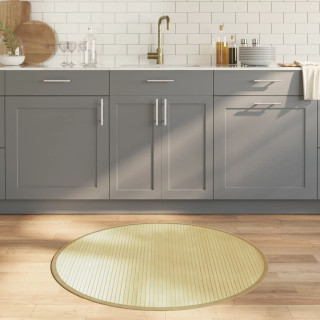 Круглый бамбуковый ковер, светлый натуральный, 100 см