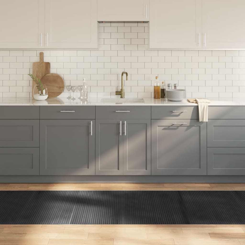 vaip, ristkülikukujuline, hall, 80 x 300 cm, bambus