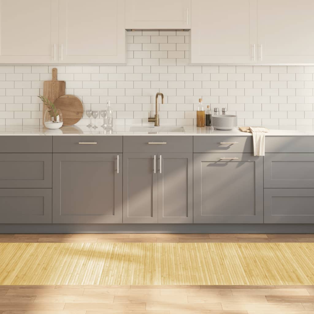 vaip, ristkülikukujuline, naturaalne hele, 80 x 300 cm, bambus