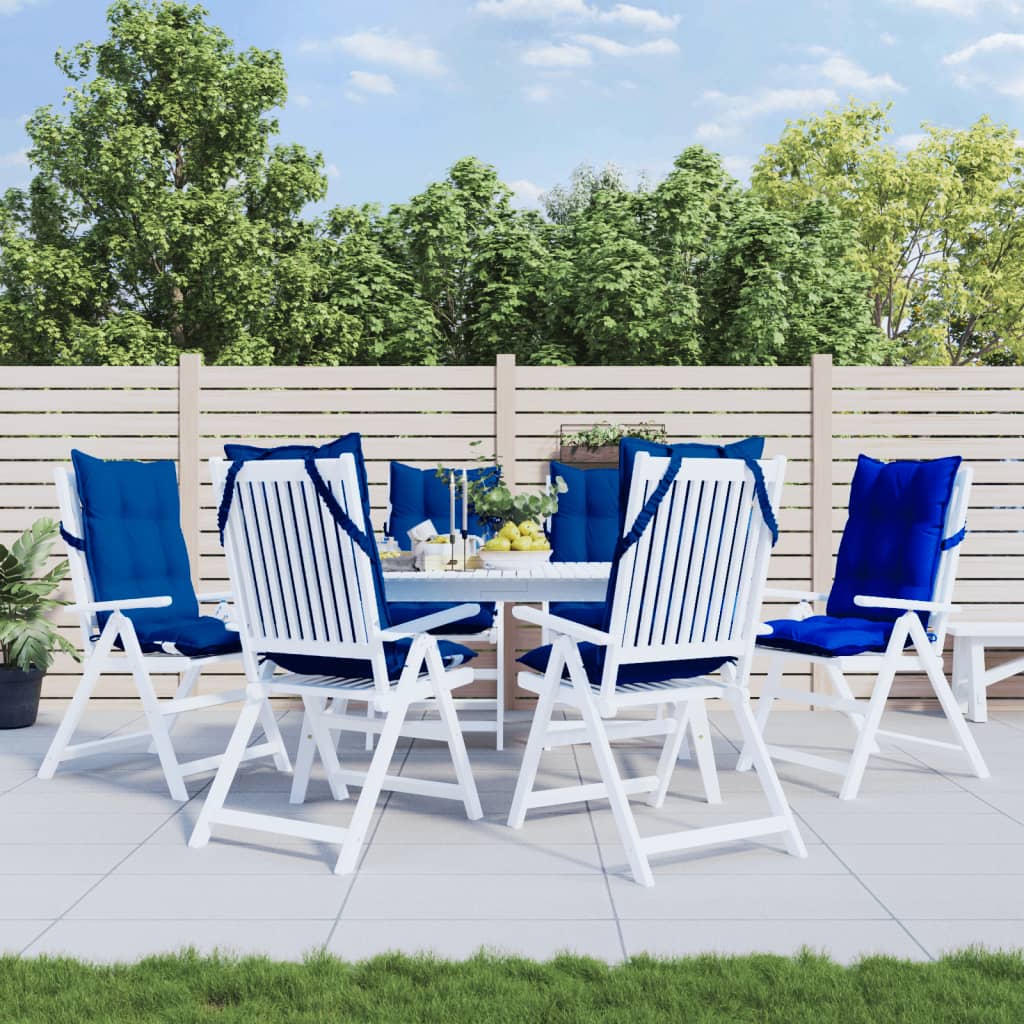 kõrge seljatoega toolipadjad 6 tk, sügavsinine, oxford kangas