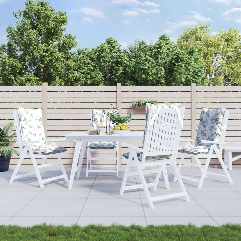 kõrge seljatoega toolipadjad 4 tk, lehemuster, oxford kangas