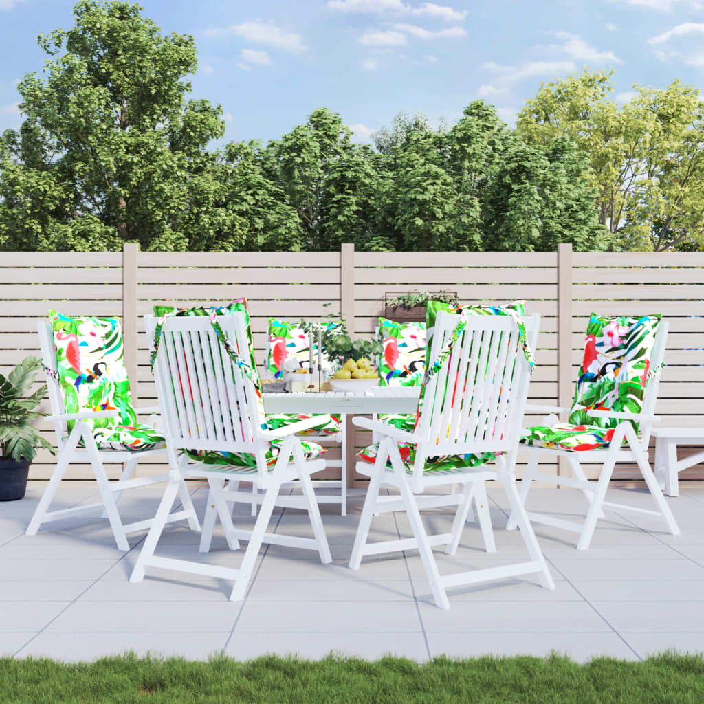 kõrge seljatoega toolipadjad 6 tk, mitmevärviline, kangas