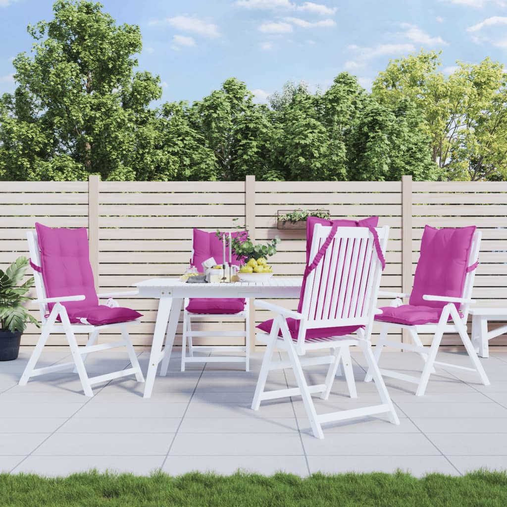 kõrge seljatoega toolipadjad 4 tk, roosa, oxford kangas