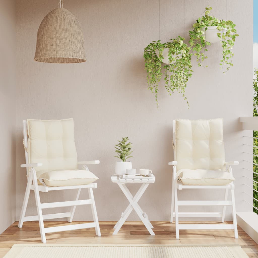 madala seljatoega toolipadjad 2 tk, kreemjas, oxford kangas