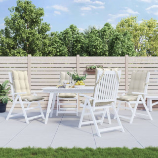 Подушки на стулья с высокой спинкой 4 шт, кремовые, ткань Оксфорд