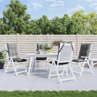 Подушки на стулья с высокой спинкой 4 шт, серый, ткань Оксфорд