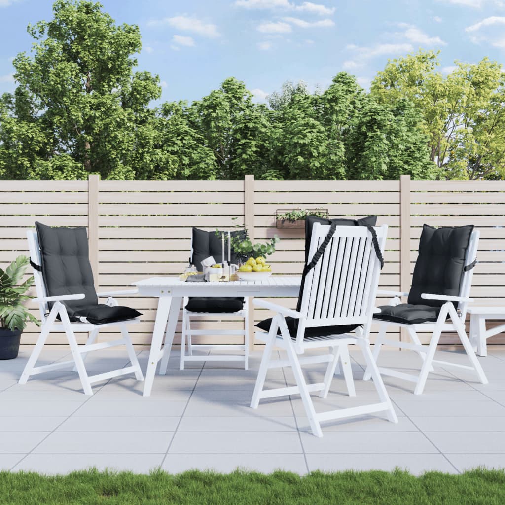 kõrge seljatoega toolipadjad 4 tk, antratsiithall, kangas