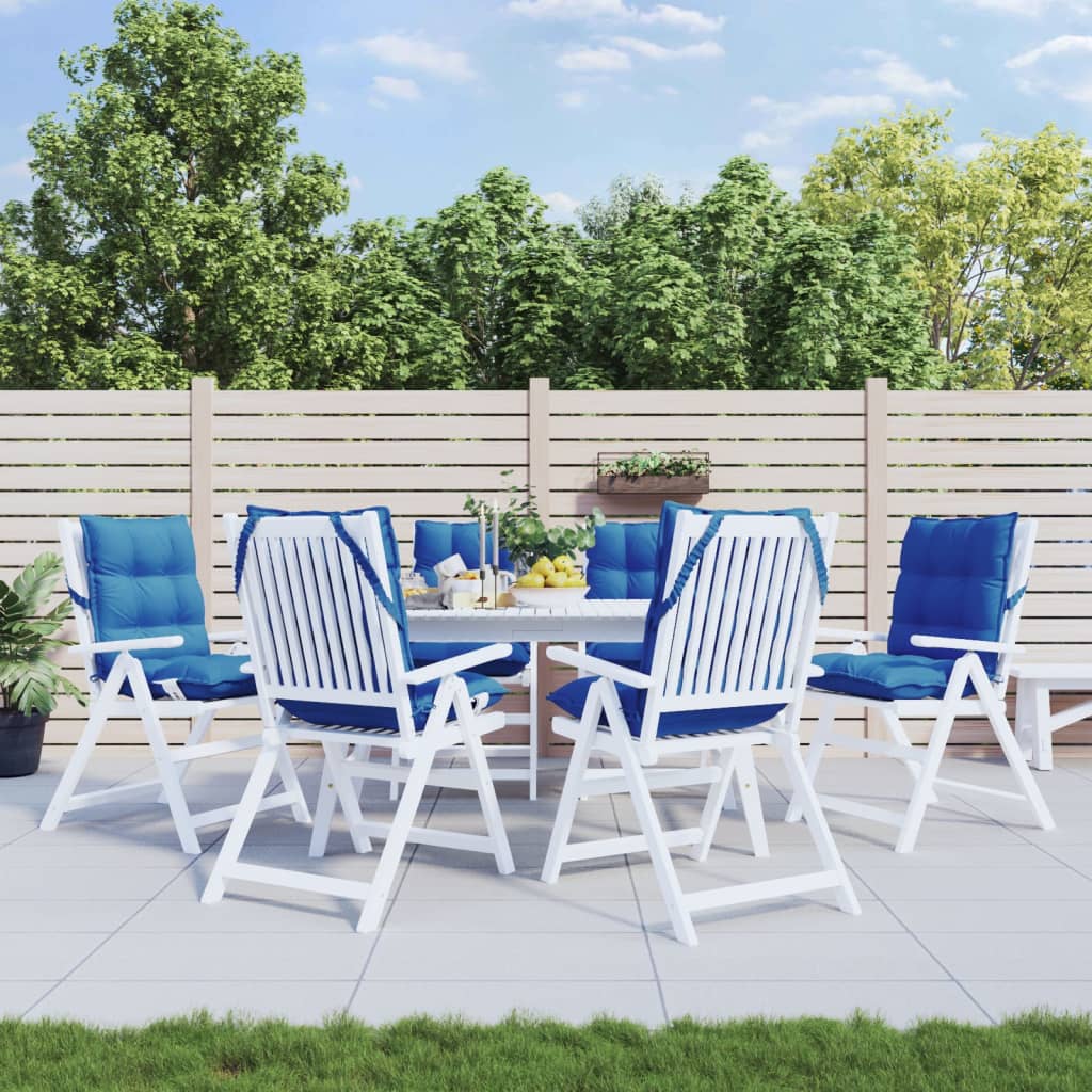 madala seljatoega toolipadjad 6 tk, sügavsinine, oxford kangas