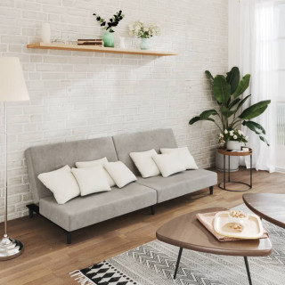 2-kohaline diivanvoodi, helehall, samet