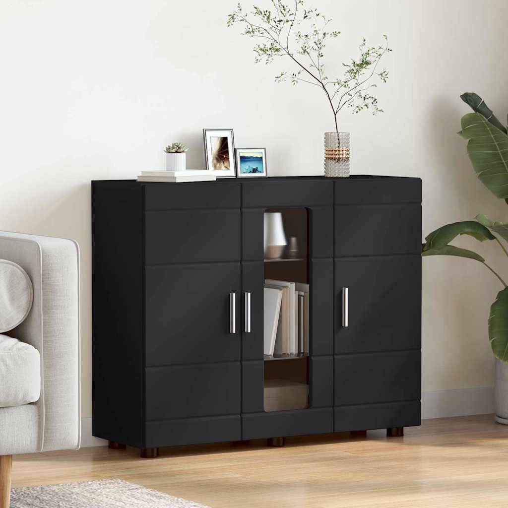 Kõide riiuliga ladustamisega Must 55.5 x 29 x 100 cm Tehispuit