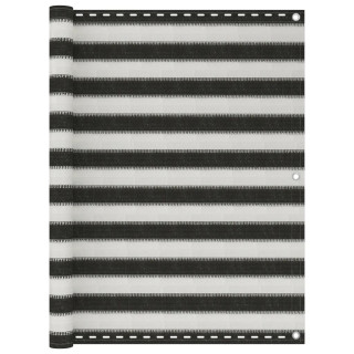 Балконный экран HDPE, 120 x 600 см, антрацитово-серый и белый