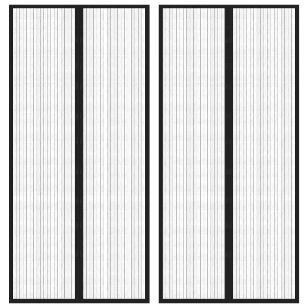 putukakaitse uksekardinad 2 tk magnetplokkidega must 220x110 cm