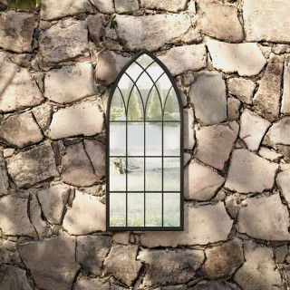 Садовое зеркало, черное, 70x30 см, железо, для наружного использования